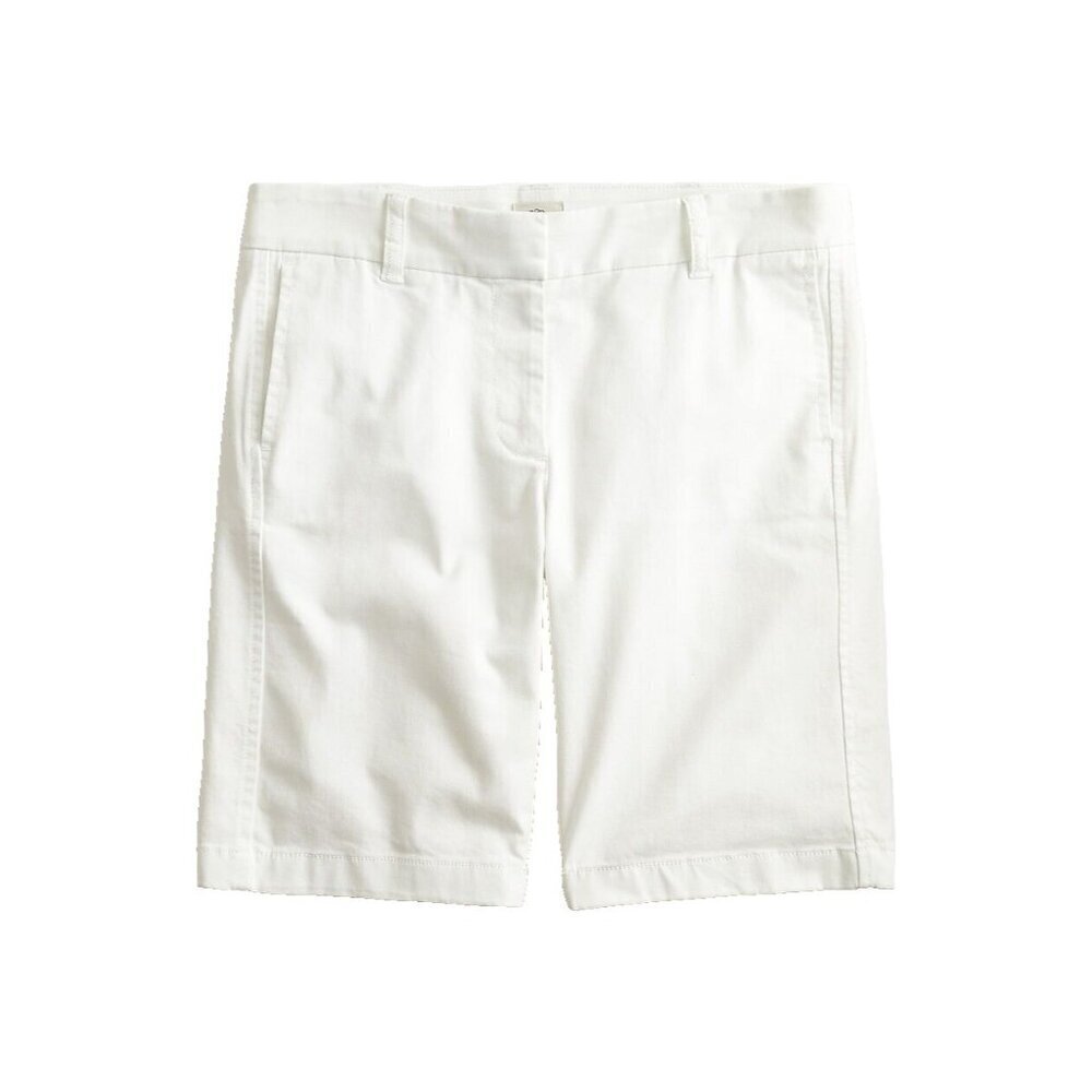 J.CREW Re-Imagined Women's Size 10 White 7" Bermuda Stretch Chino Short Cotton